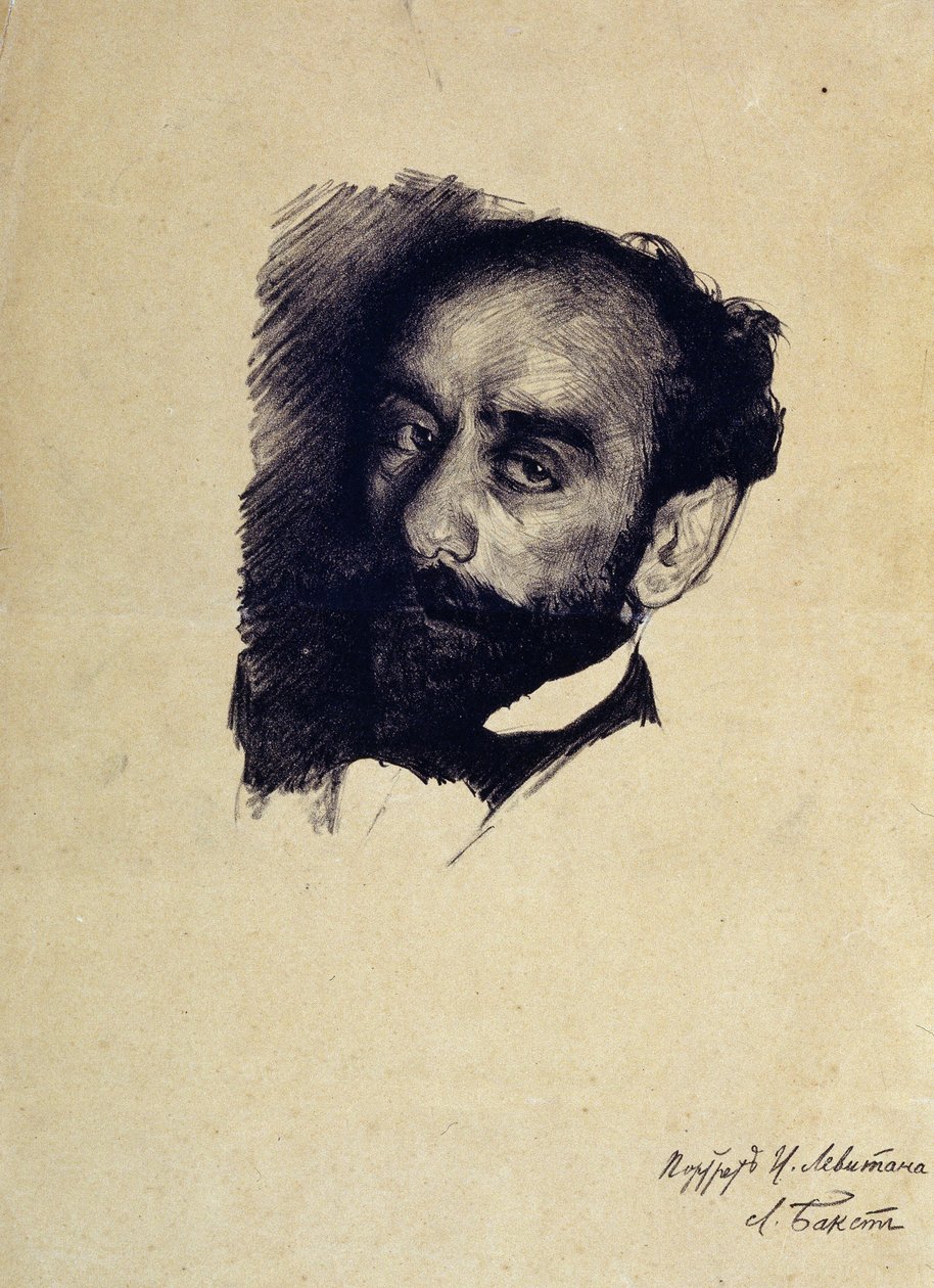 Portrait of the artist Isaac Levitandani af Leon Bakst