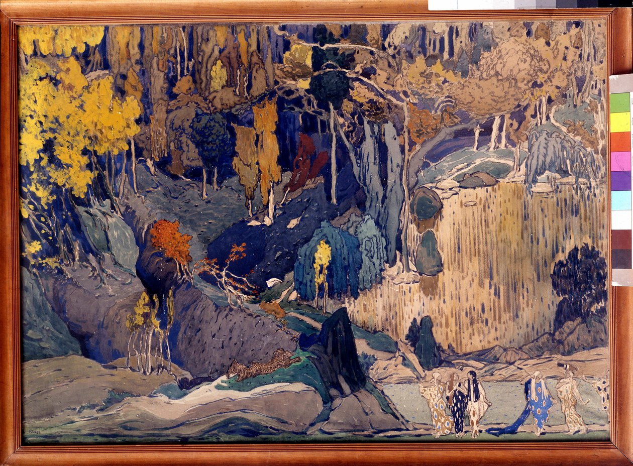 Scenografi til "Prelude to the Afternoon of a Faun", 1912 af Leon Bakst