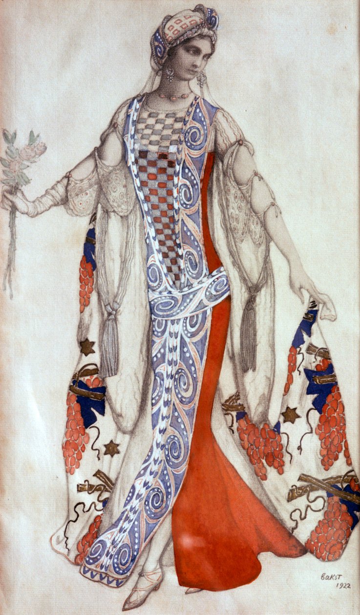 Tornerose, balletkostumedesign, c1913 af Leon Bakst