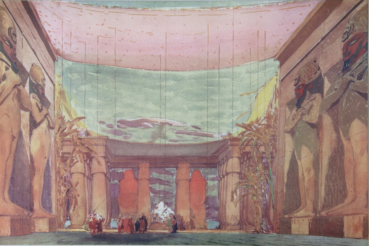 Scenedesign til balletten Cléopatre, 1909 af Leon Bakst