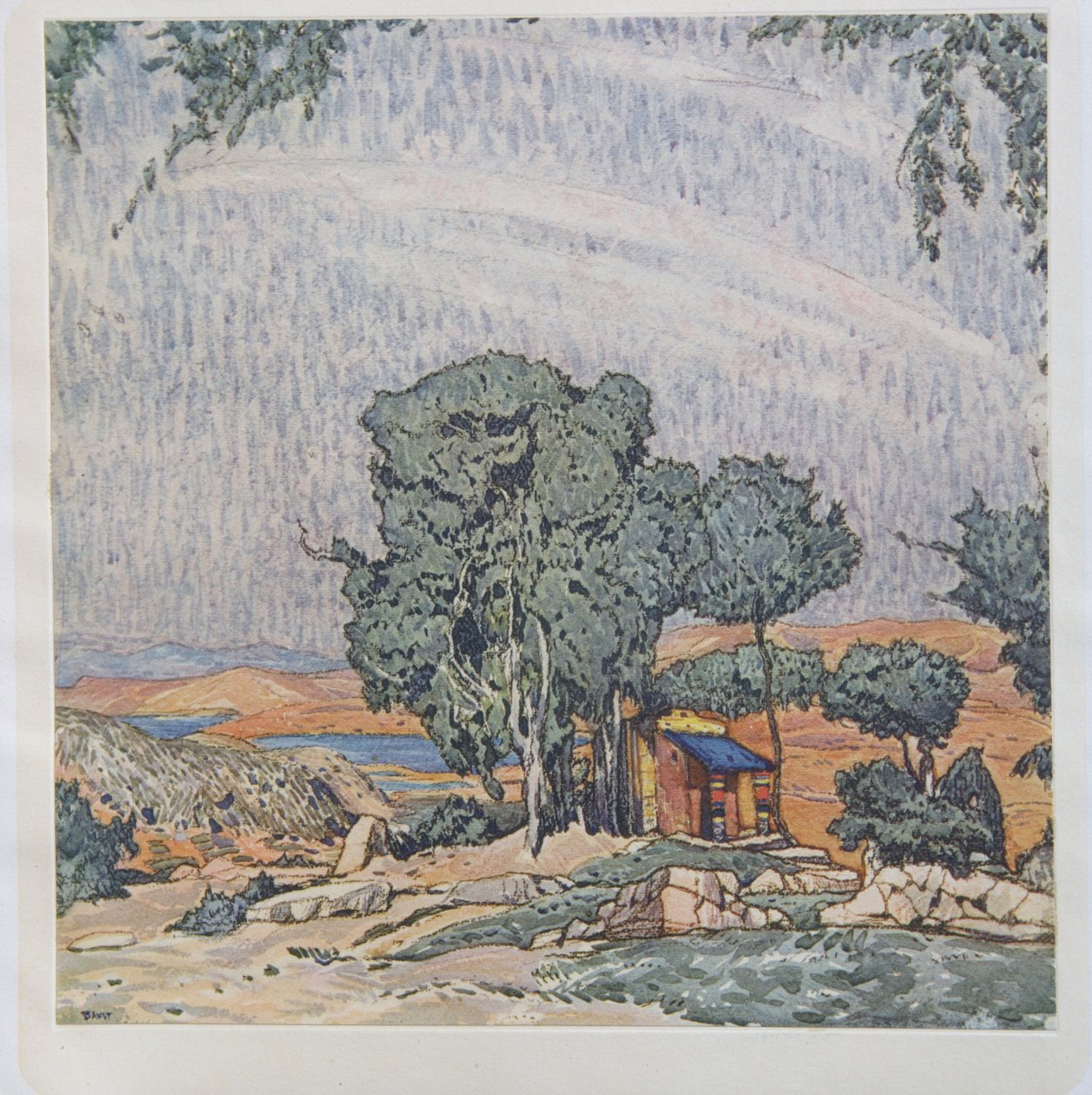 Scenedesign til balletten Hélène de Sparte af E. Verhaeren og D. de Séverac, 1912 af Leon Bakst