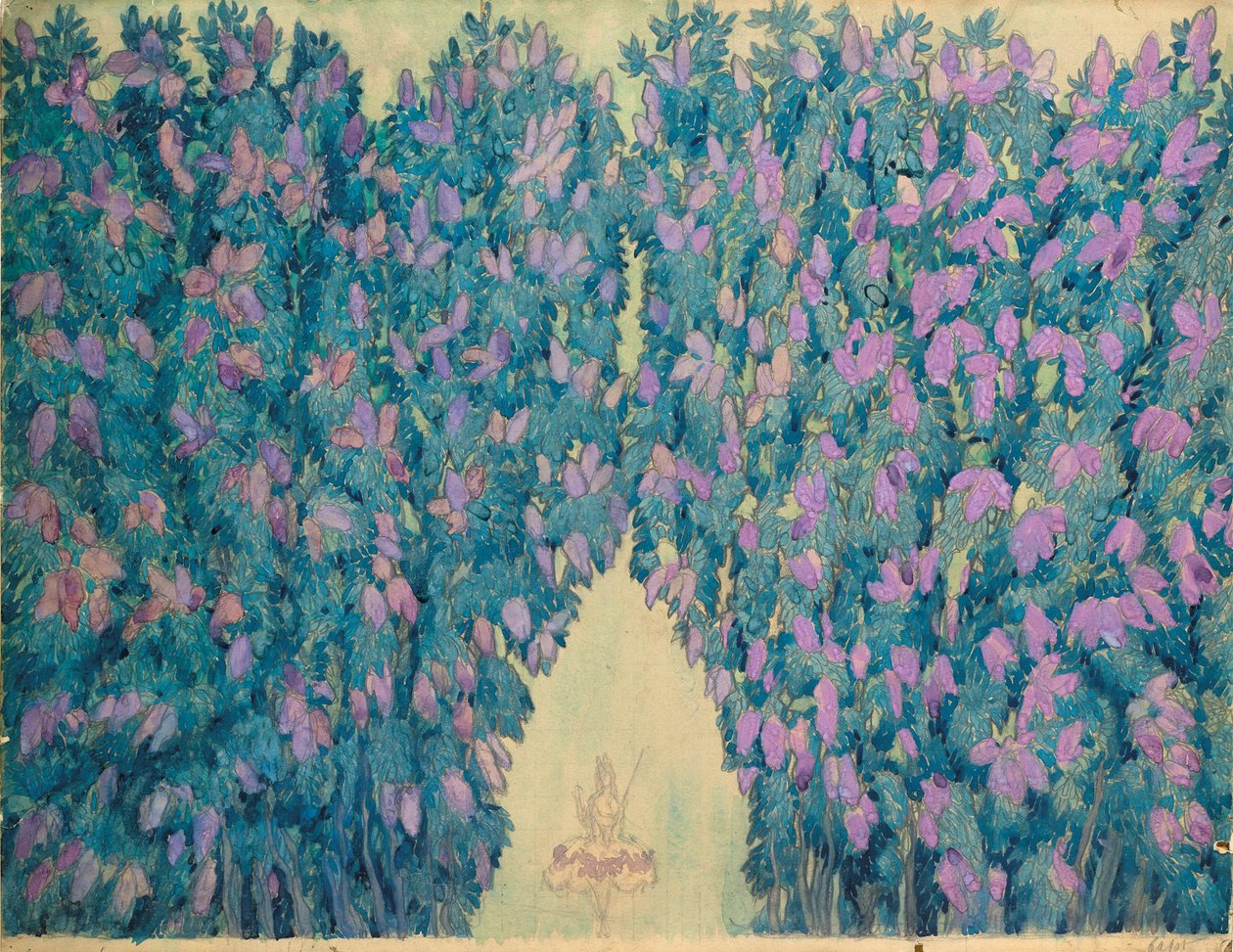 Scenedesign til balletten Sleeping beauty af P. Tchaikovsky, 1921. af Leon Bakst