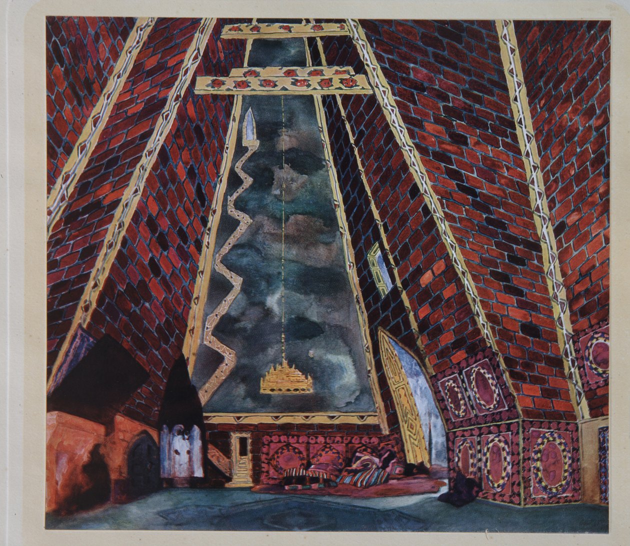 Scenedesign til balletten Thamar af M.A. Balakirev, 1912 af Leon Bakst