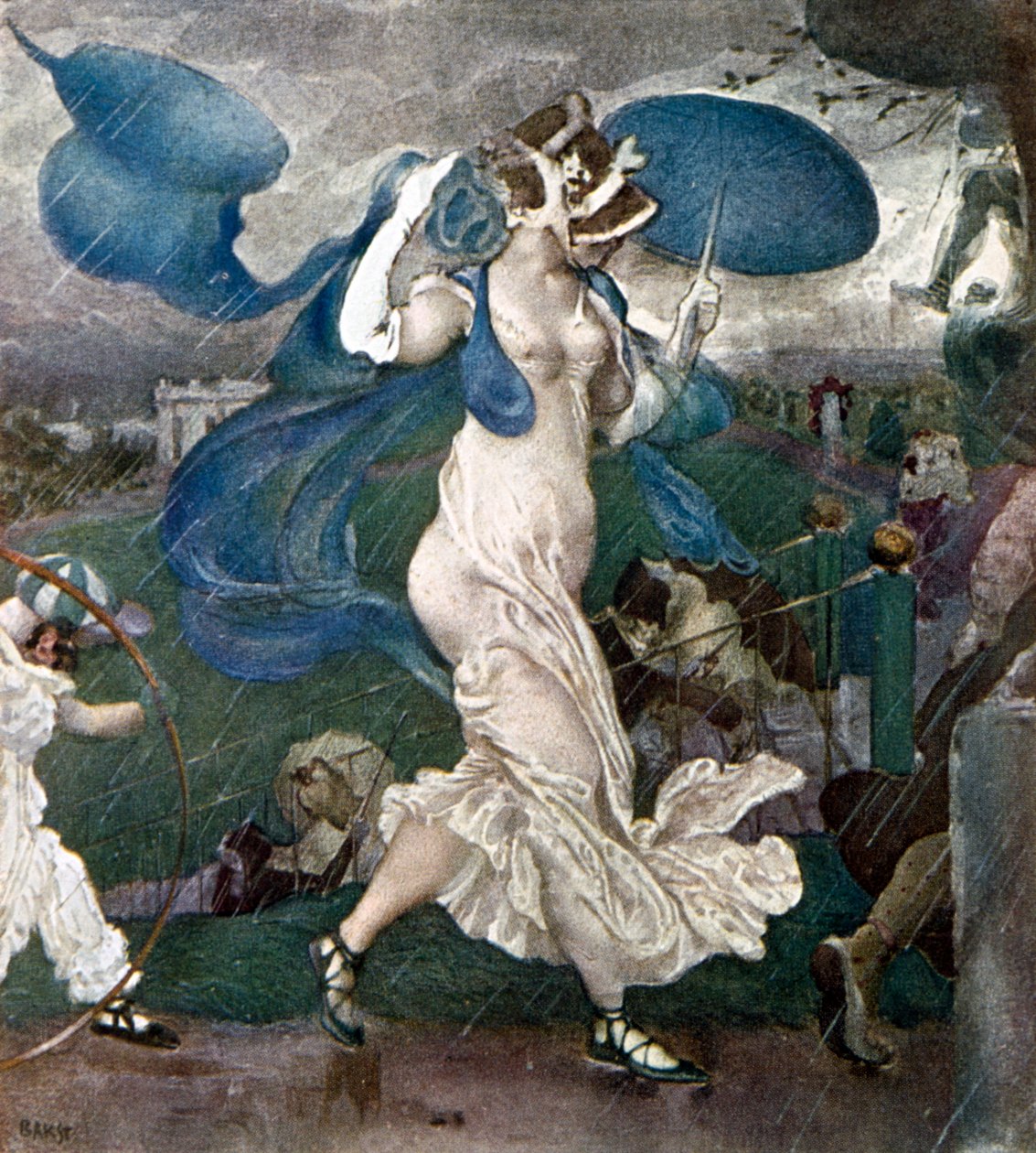 The Downpour, scenografi til en ballet, 1906 af Leon Bakst
