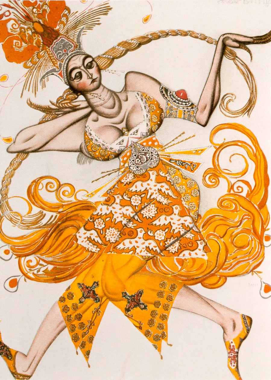 Ildfuglen, kostume til Ildfuglen, balletten af igor Stravinsky, 1910 af Leon Bakst