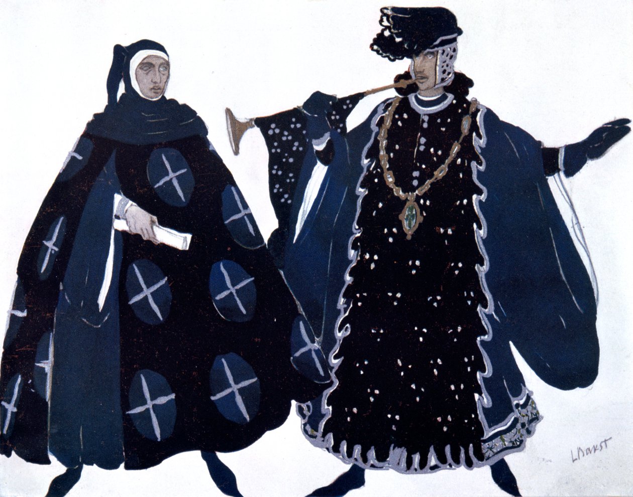 Two Heralds, balletkostumedesign, 1911 af Leon Bakst