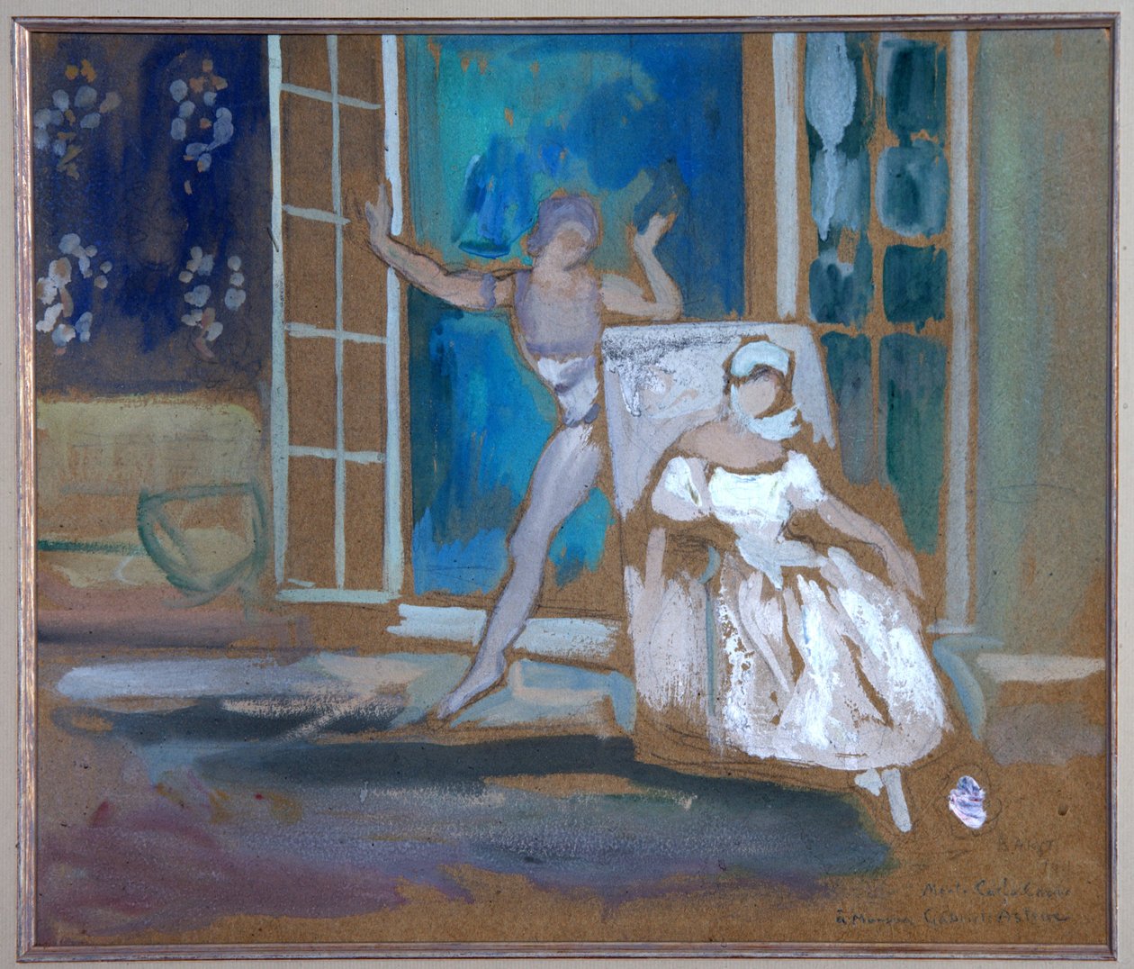 Vaslav Nijinsky (1889-1950) og Tara Karasavina (1885-1978) i balletten "Le Spectre de la Rose" af Leon Bakst
