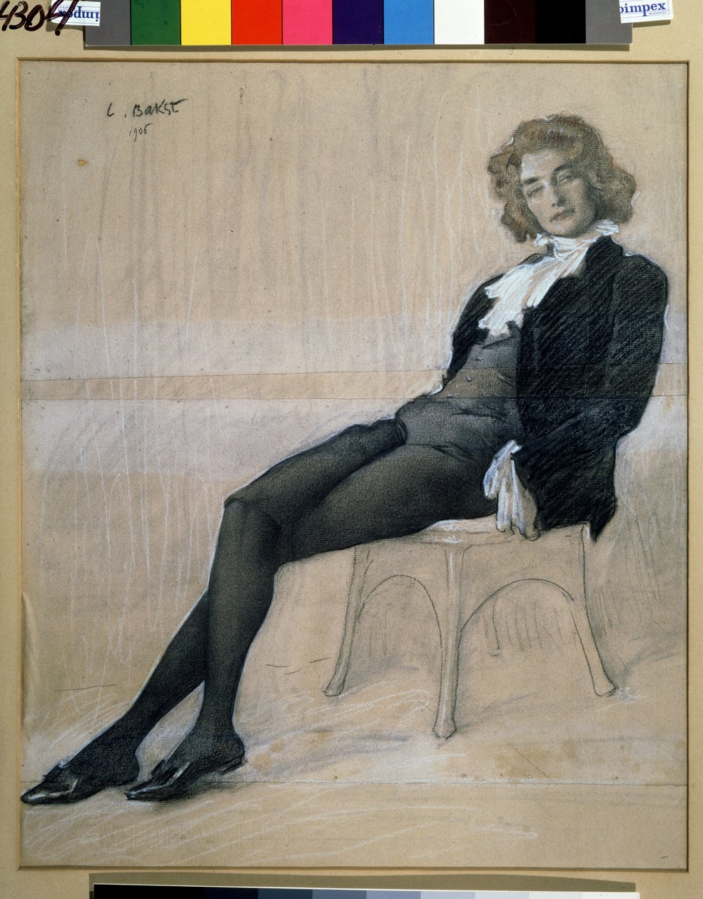 portræt af forfatteren Zinaida Gippius (1869-1945). (kridt og sangvinsk) af Leon Bakst