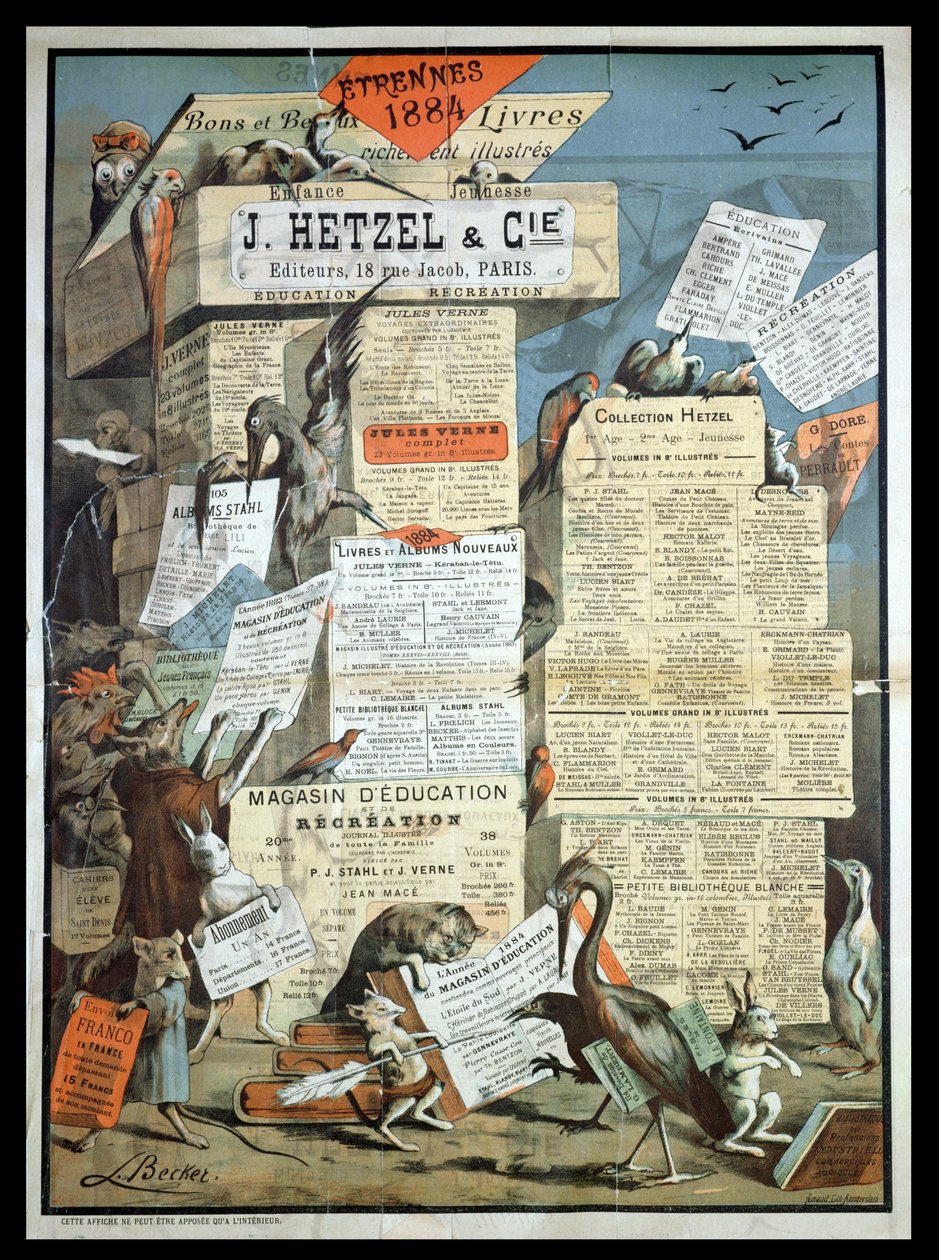 Annonce for forlaget Hetzel fra Le Monde Illustre, december 1883 af Leon Becker