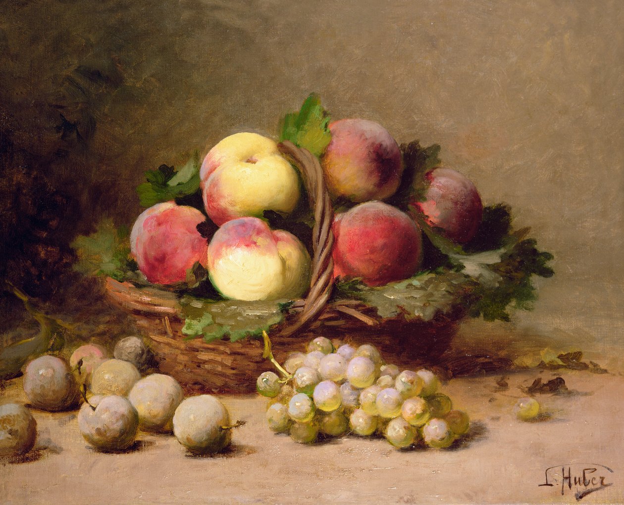Stilleben af frugt af Leon Charles Huber