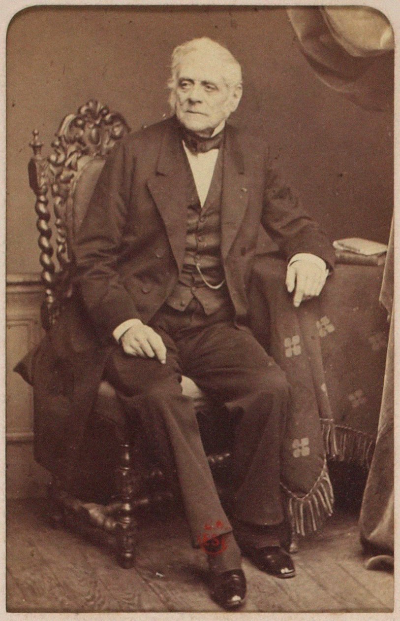 Portræt af komponisten Daniel-Francois-Esprit Auber (1782-1871), af Cremiere, Leon (1831-1913). Albumin foto. Privat samling af Leon Cremiere