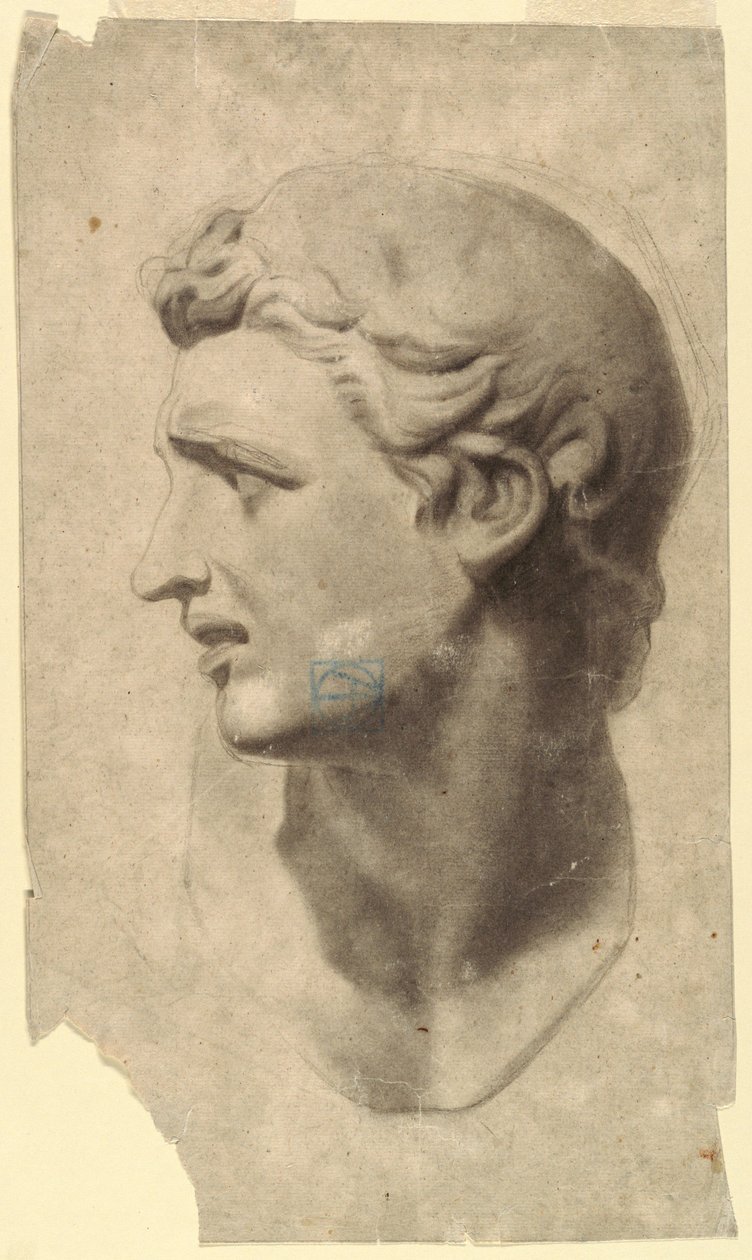 Tegning, Studie af et klassisk mandshoved (fra en gipsafstøbning), 1881-92 af Leon Dabo