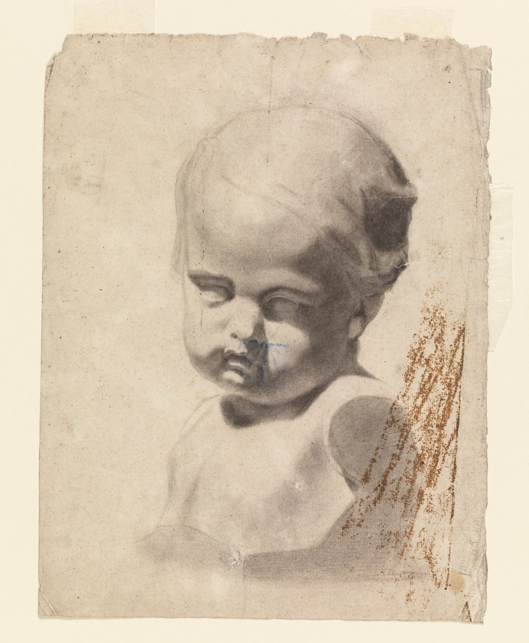 Studie af en buste af et barn (fra en gipsafstøbning) af Leon Dabo