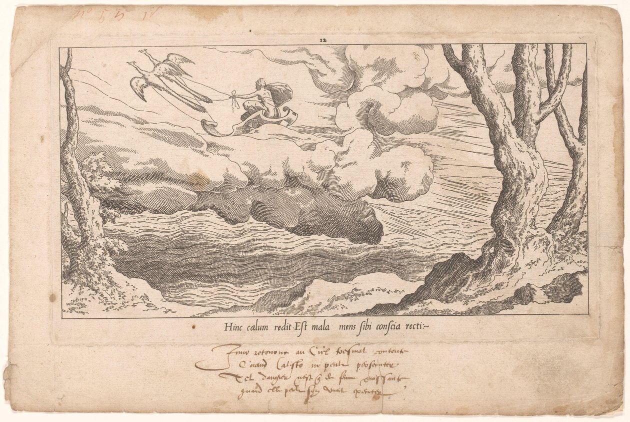 Juno i sin vogn vender tilbage til Olympen Le Fable de Calisto (serietitel) Myth of Callisto (serietitel) af Leon Davent