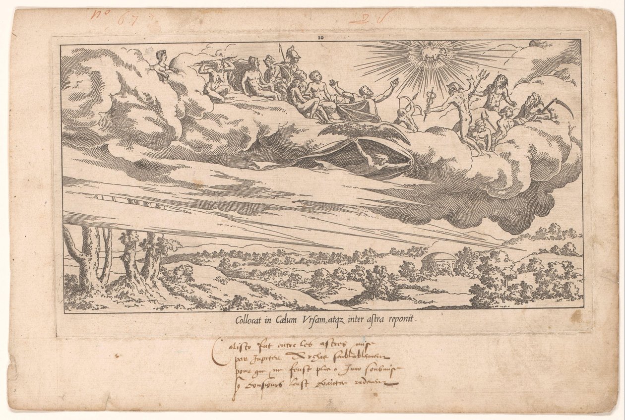 Olympiske guder beundrer den nye konstellation Le Fable de Calisto (serietitel) Myth of Callisto (serietitel) af Leon Davent