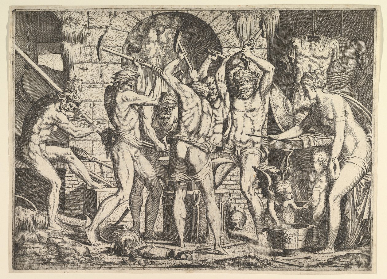 Venus i Vulcans Smedje, 1546-47. af Leon Davent