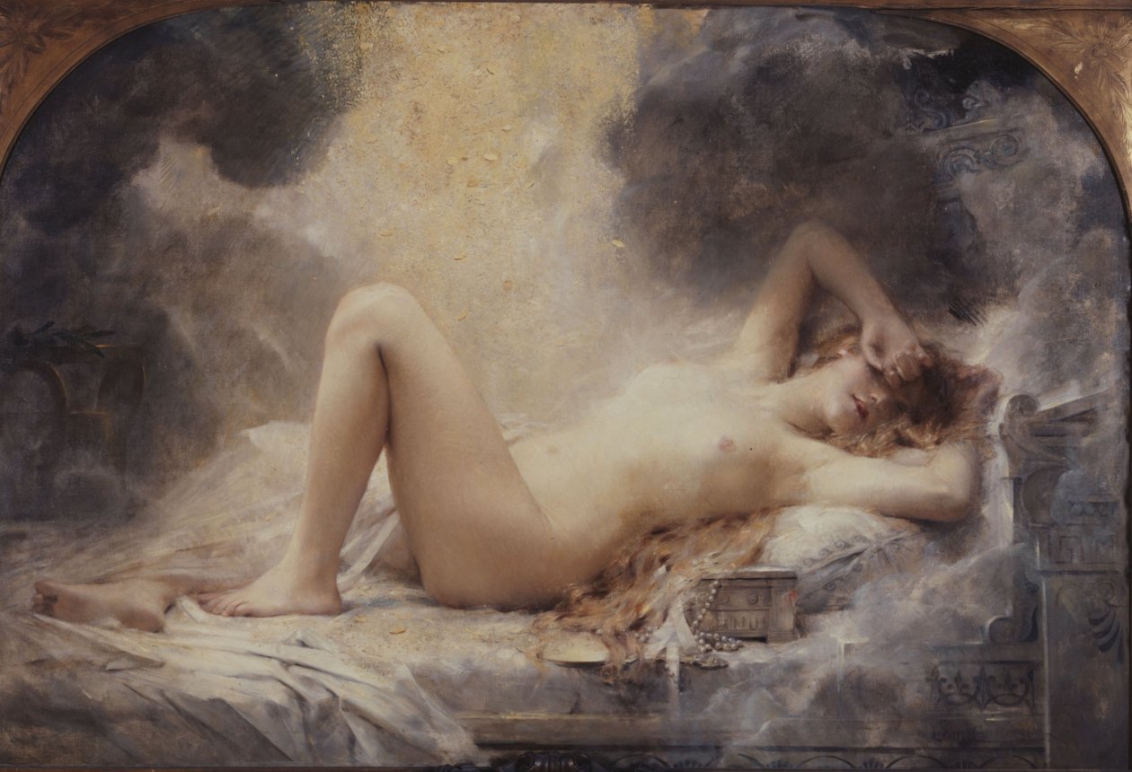 Gylden regn, i 1907 (olie) af Leon Francois Comerre