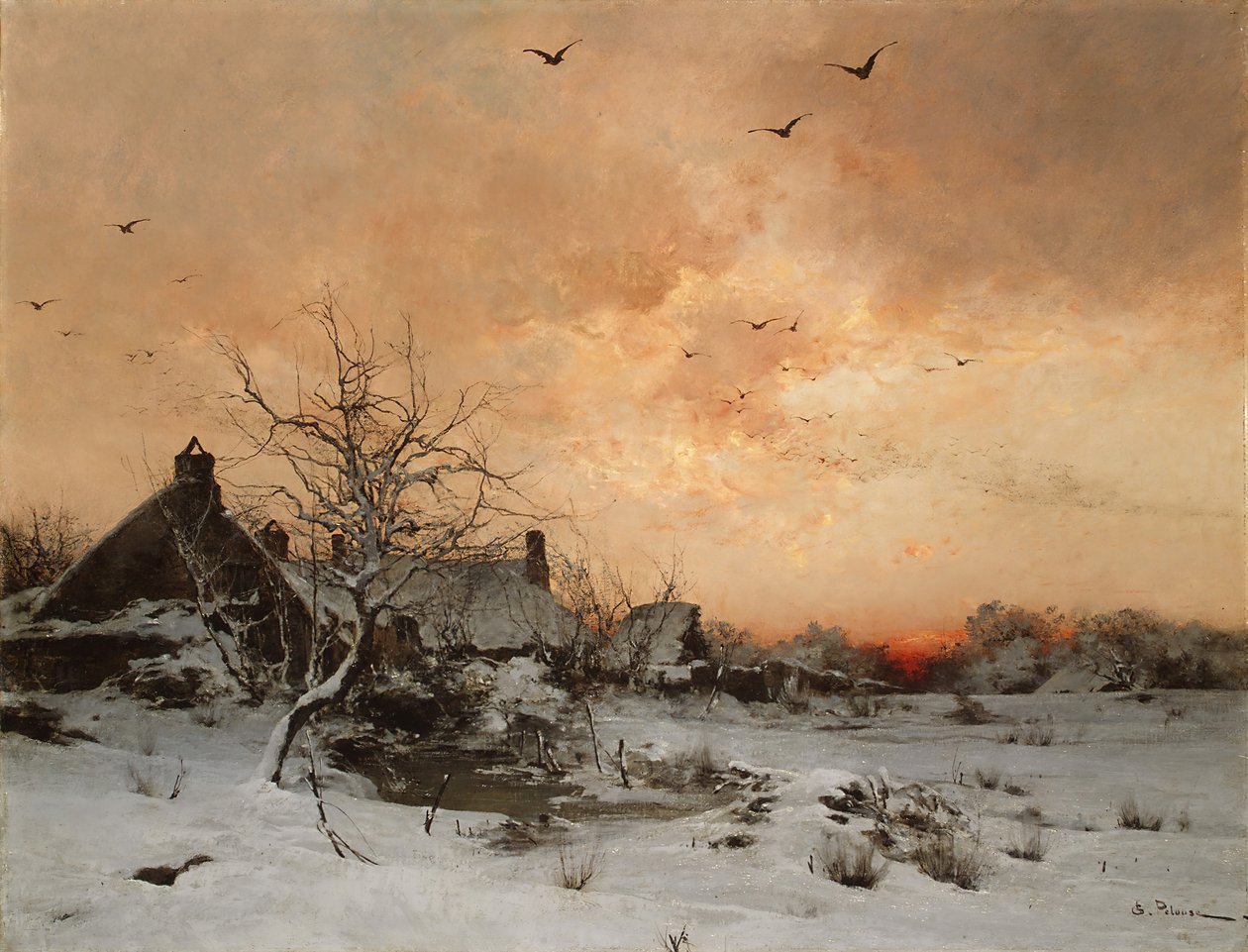 Januar: Cernay, nær Rambouillet. af Leon Germain Pelouse