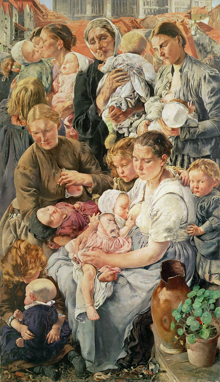 Kvinderne, højre panel fra The Ages of the Worker, 1895 af Leon Henri Marie Frederic