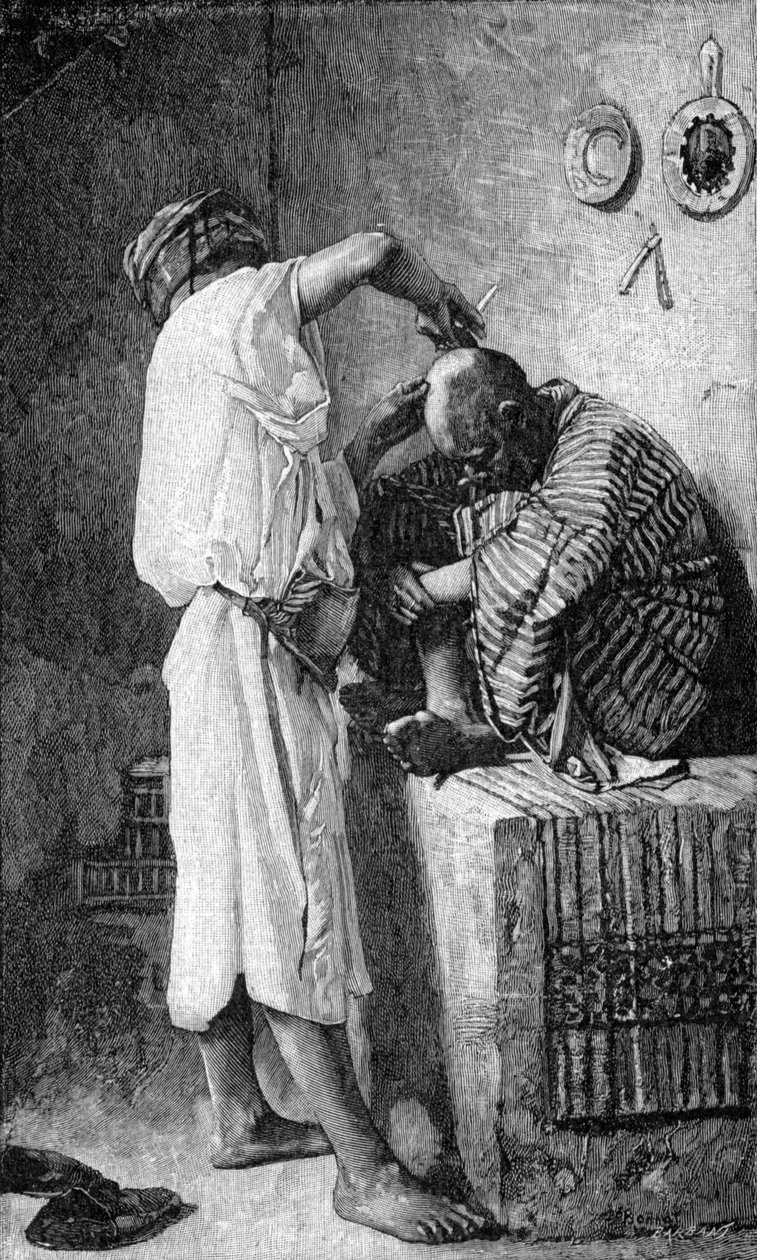 En barber i Istanbul af Leon Joseph Florentin (after) Bonnat
