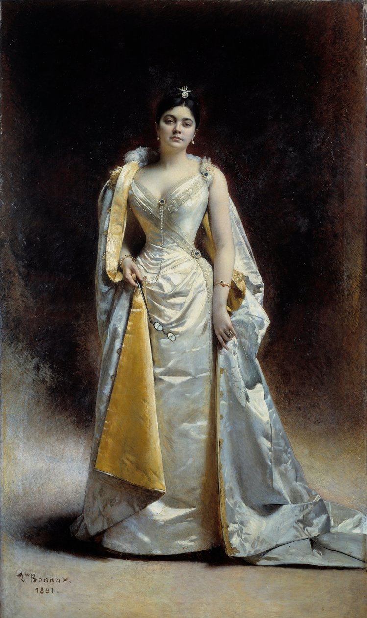 Portræt i fuld længde af Madame Albert Cahen af ​​Antwerpen Maleri af Leon Bonnat (1833-1922) 1891 Søn. 1,34x2,27 m Bayonne, Bonnat Museum af Leon Joseph Florentin Bonnat