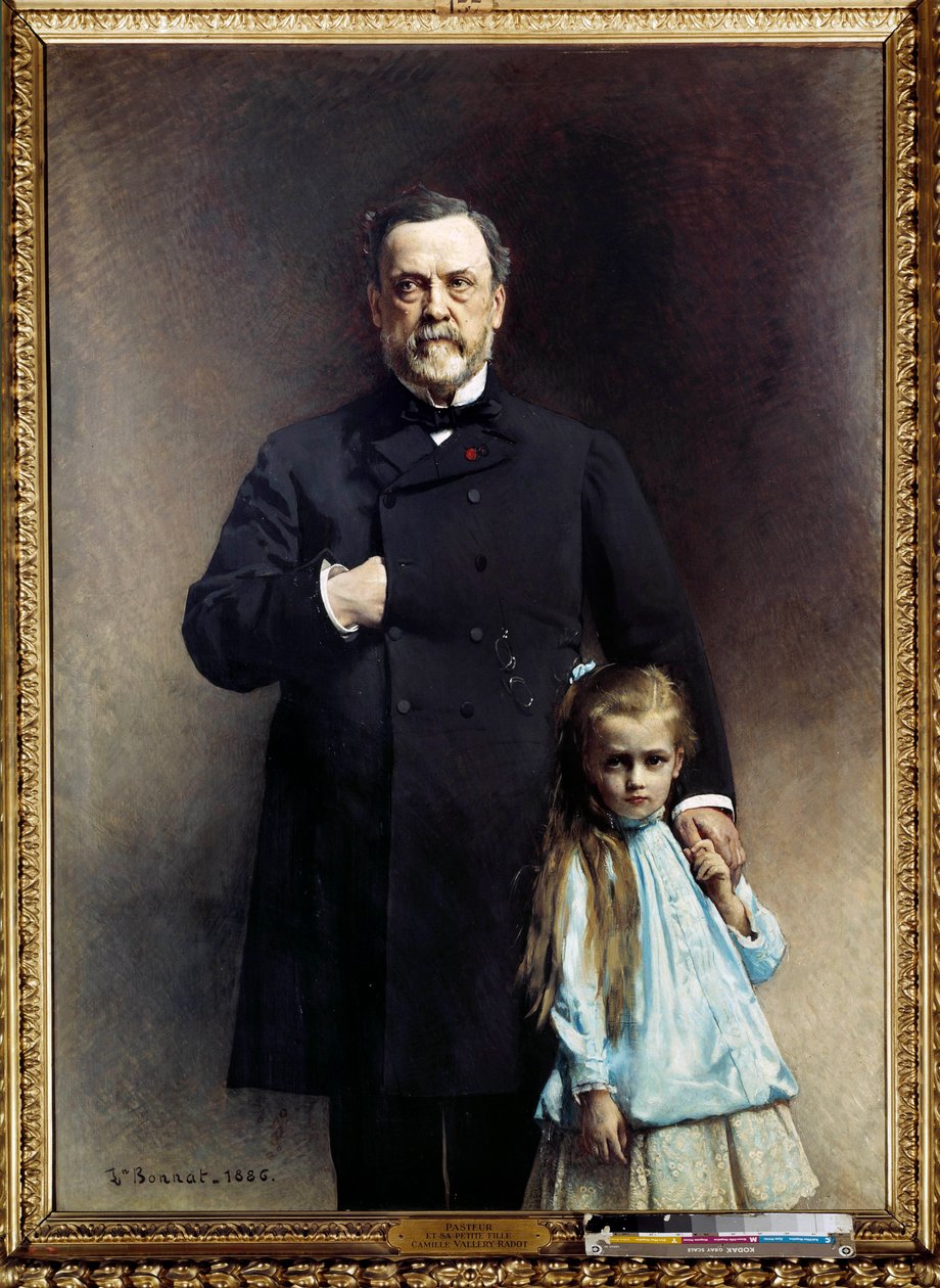 Portræt af den franske læge Louis Pasteur (1822-1895) med sin lille datter Camille Vallery Radot Maleri af Leon Joseph Bonnat (1833-1922) 1886 Paris, musee Pasteur - Portræt af den franske læge Louis Pasteur (1822-1895) med sin grand - datter, C af Leon Joseph Florentin Bonnat