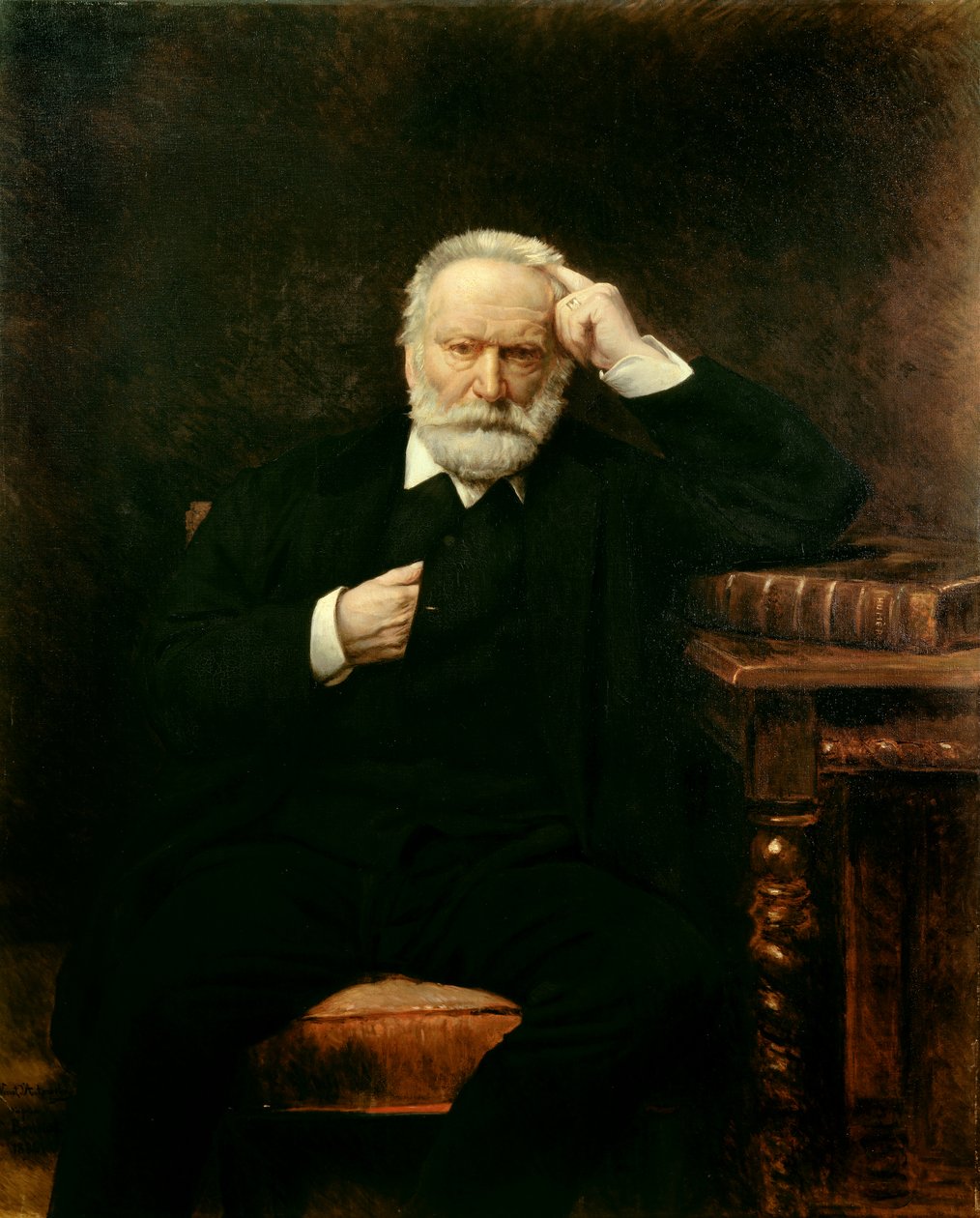 Portræt af den franske forfatter Victor Hugo (1802-1885) Maleri af Leon Joseph Bonnat (1833-1922) 1879 Søn. 1,38x1,1 m af Leon Joseph Florentin Bonnat