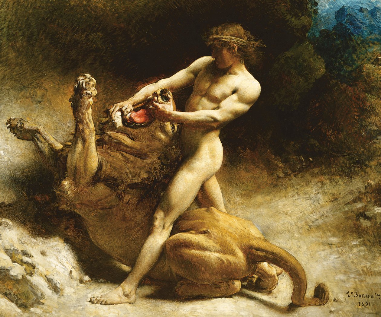 Samsons ungdom, 1891 af Leon Joseph Florentin Bonnat