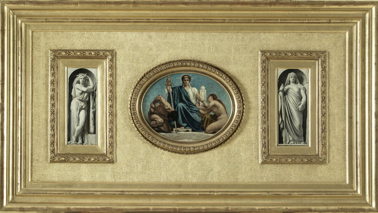 Skitse til Palais de Justice de Paris: La Force, ca. 1873 (olie på lærred) af Leon Joseph Florentin Bonnat