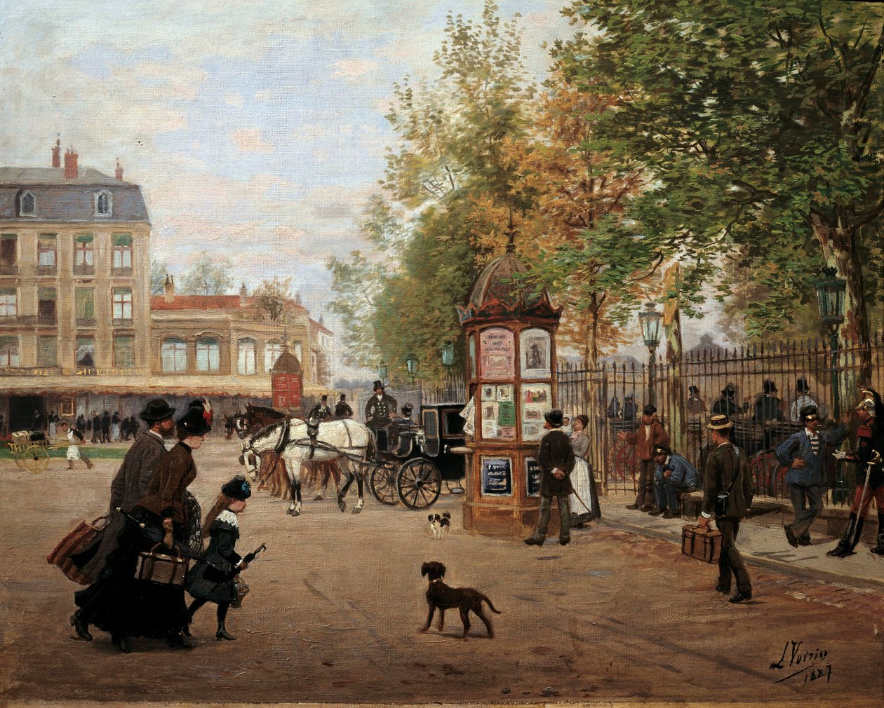 Place de la Gare i Nancy i 1887 Maleri af Leon Voirin (1833-1887) 1887 Nancy, Musee historique lorrain af Leon Joseph Voirin