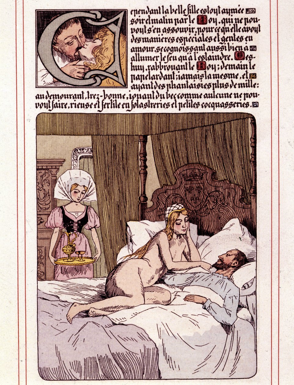 Illustration af Honore de Balzacs roman "La Mye du Roy"" af Leon Lebegue (1863-1944) af Leon Lebegue
