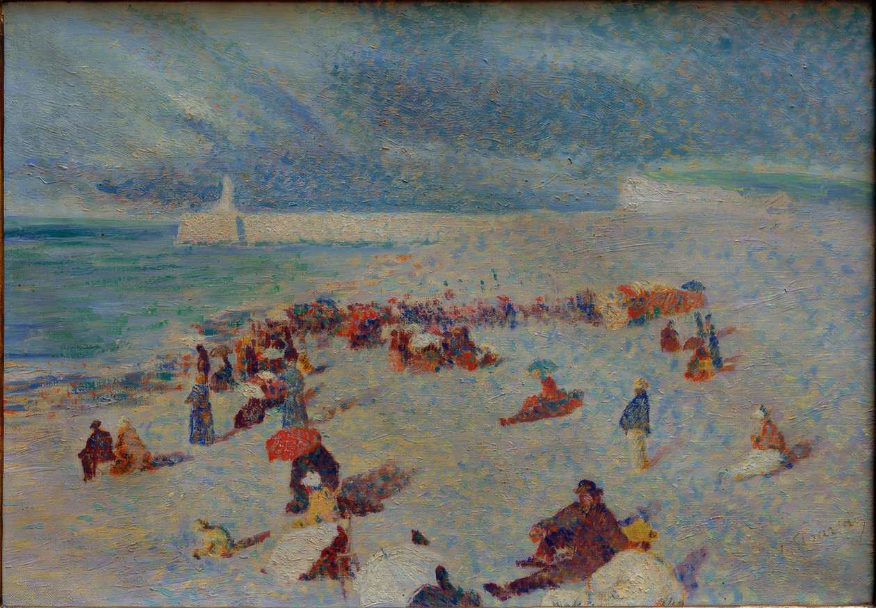 Strandscene af Leon Pourtau