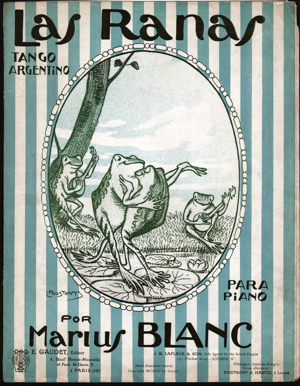 Frøer danser tango. 1914 (illustration) af Leon Pousthomis
