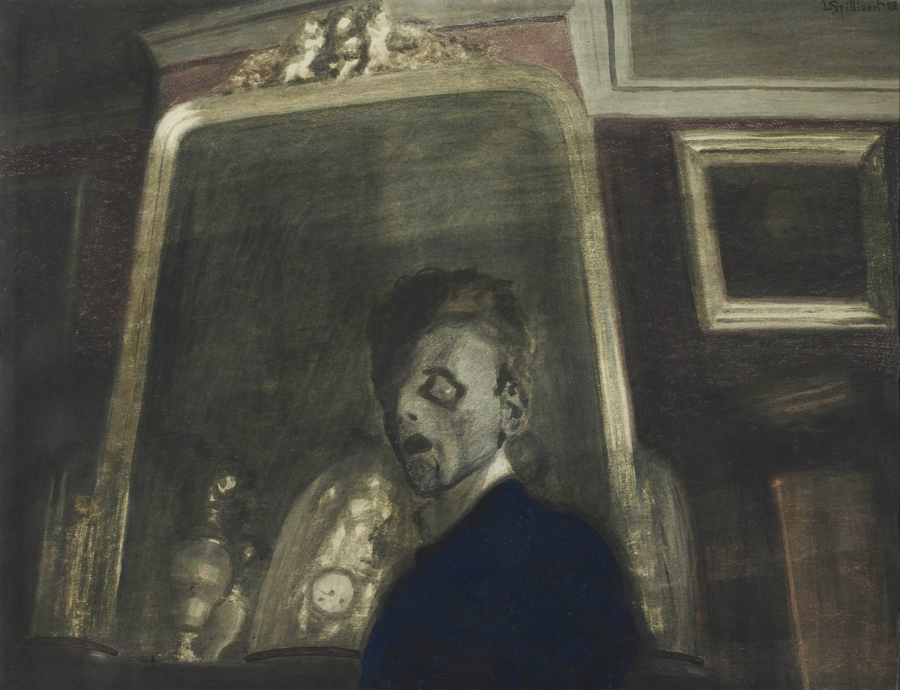 Selvportræt før spejlet, 1908. af Leon Spilliaert