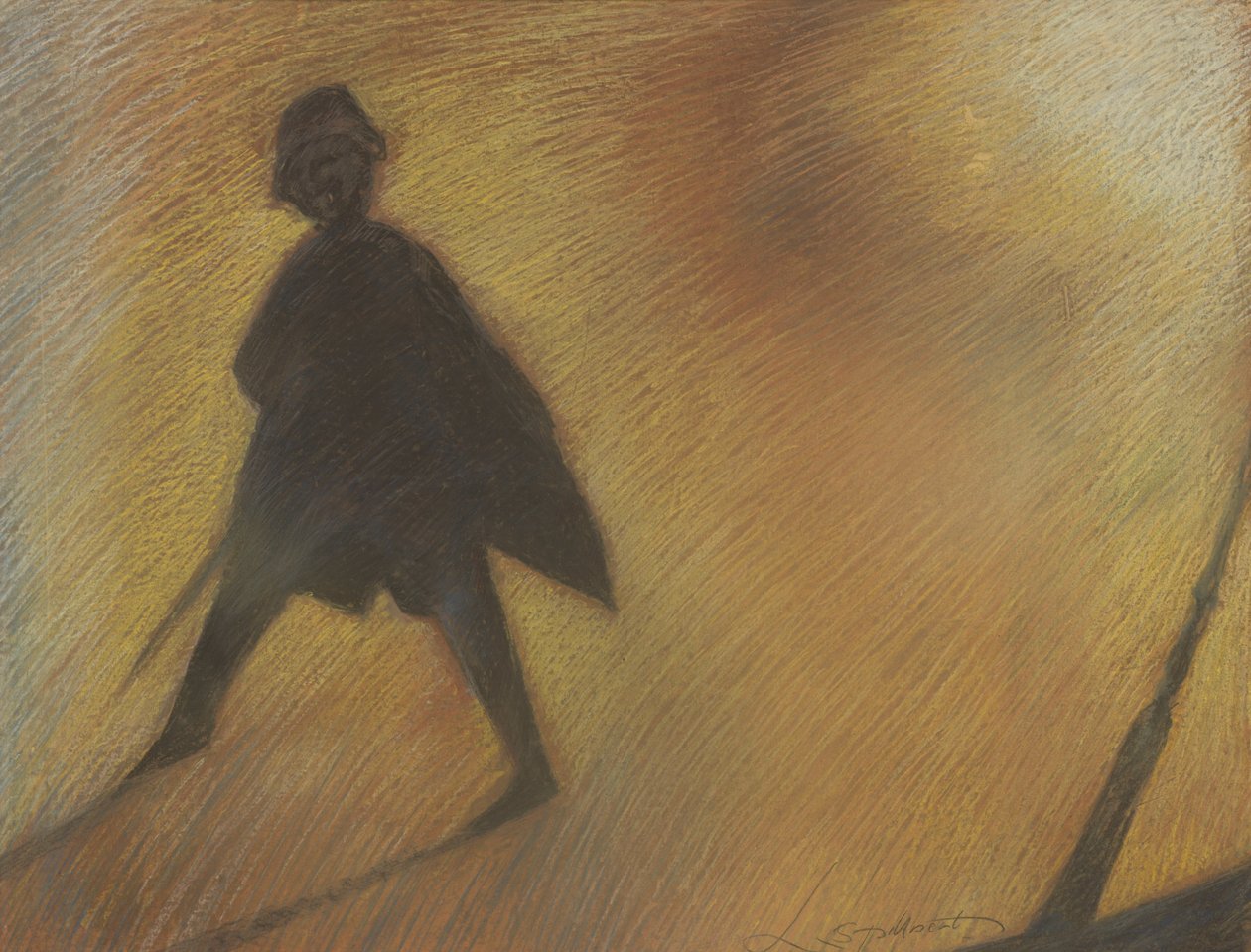 Slutningen på en smuk dag, figur i modlys af Leon Spilliaert