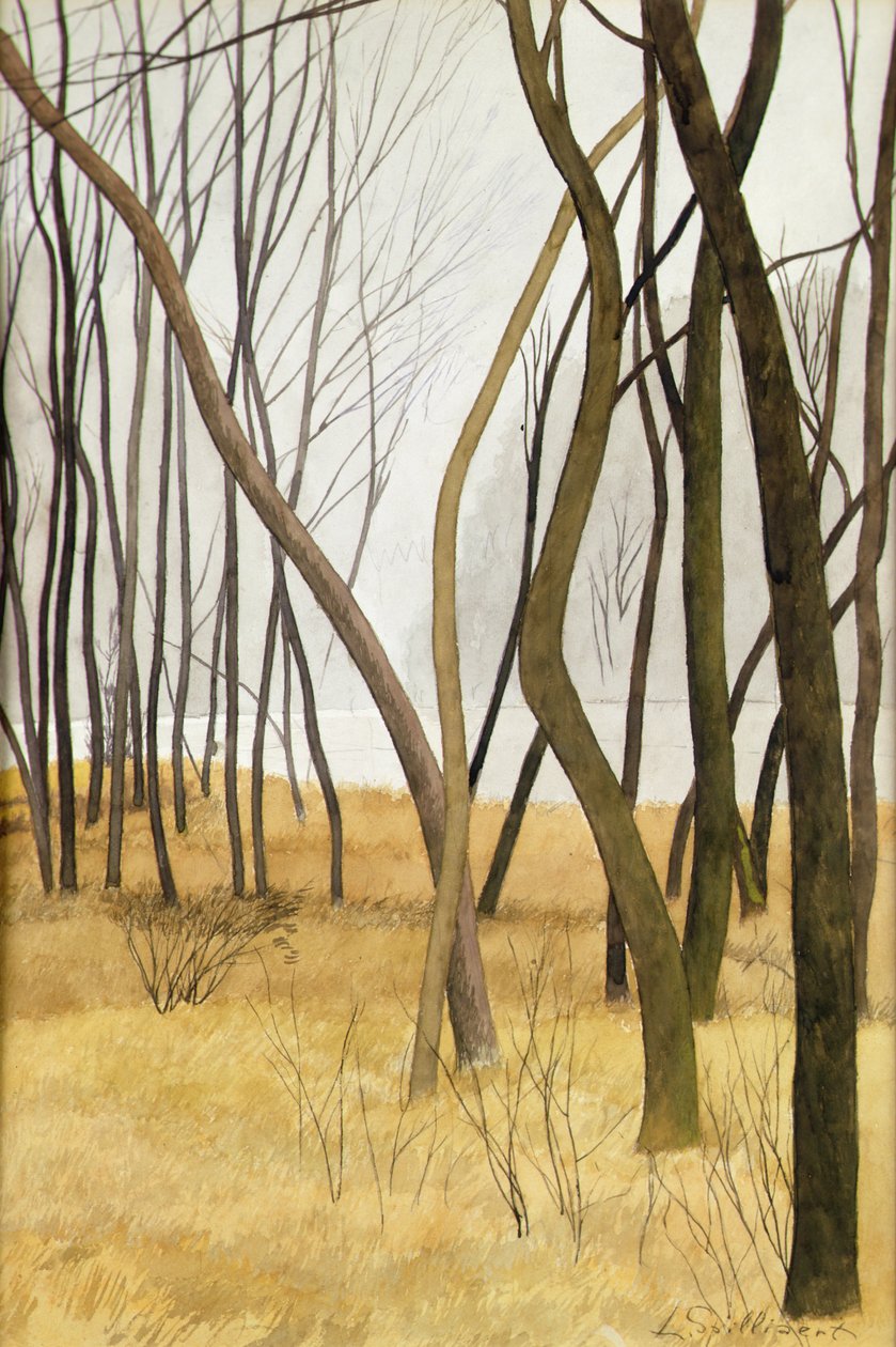 Træer (akvarel og blyant på papir) af Leon Spilliaert