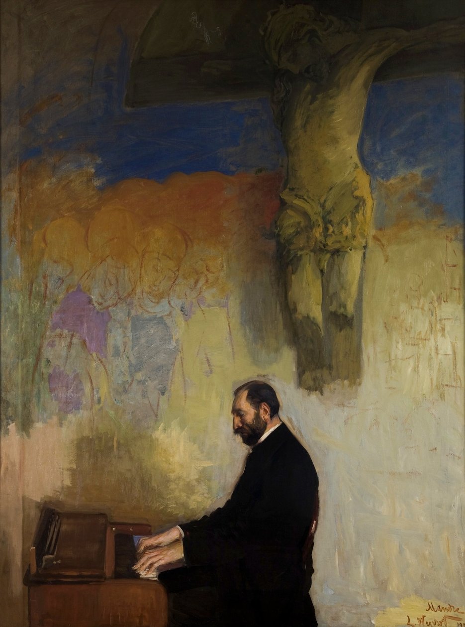 Portræt af Felix Jasienski (1861-1929) ved orglet af Leon Wyczolkowski