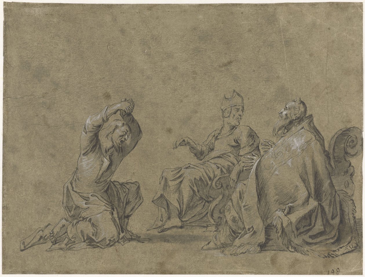 Judas bringer sølvstykkerne tilbage af Leonaert Bramer