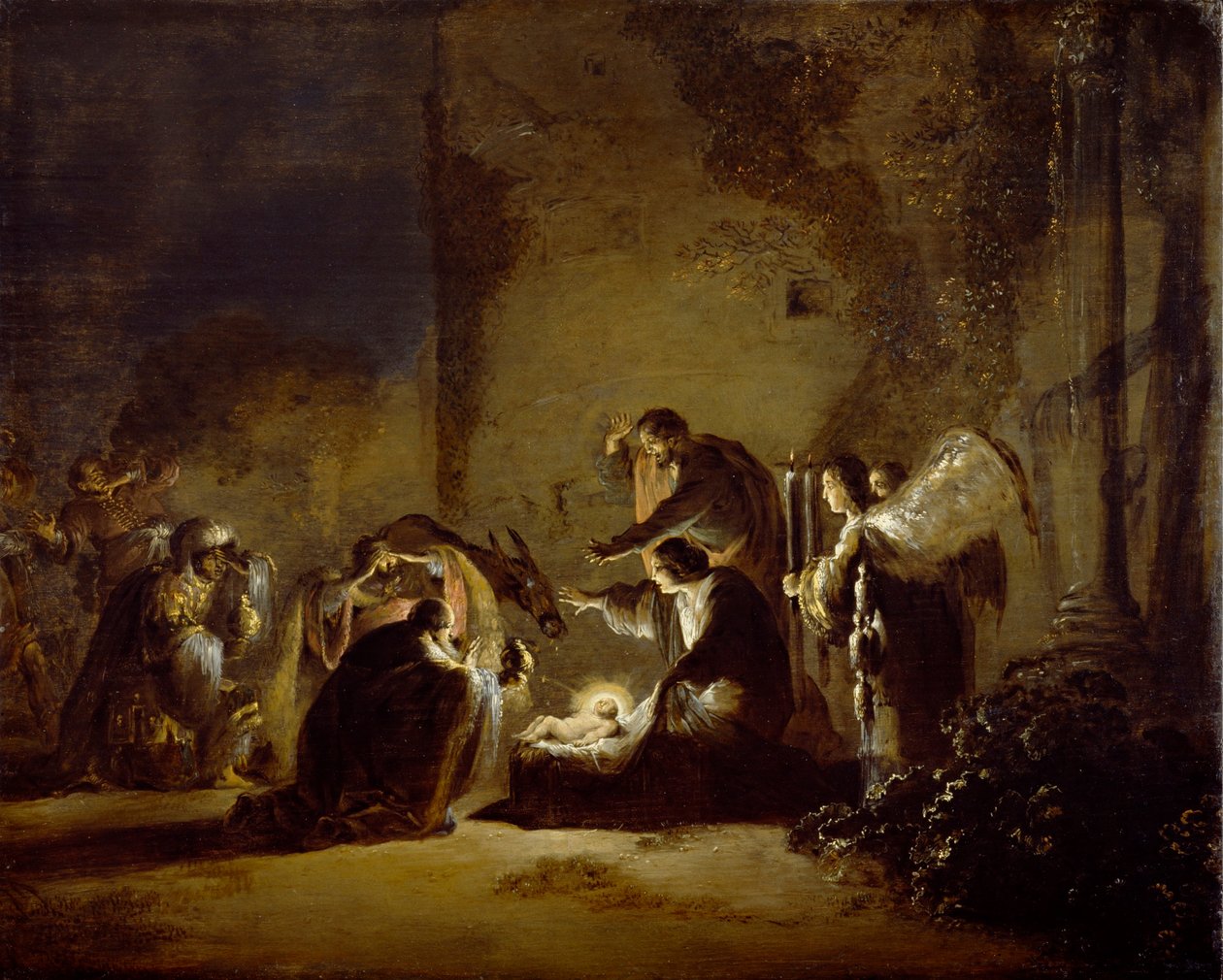 Tilbedelsen af de hellige tre konger af Leonaert Bramer