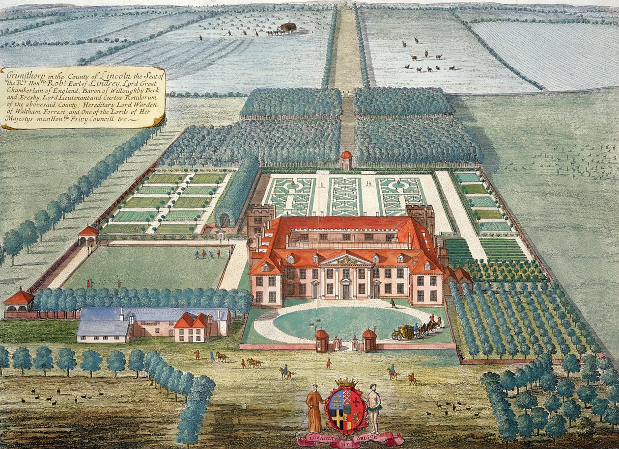 Grimsthorp i grevskabet Lincoln graveret af Johannes Kip (ca. 1652-1722) af Leonard Knyff