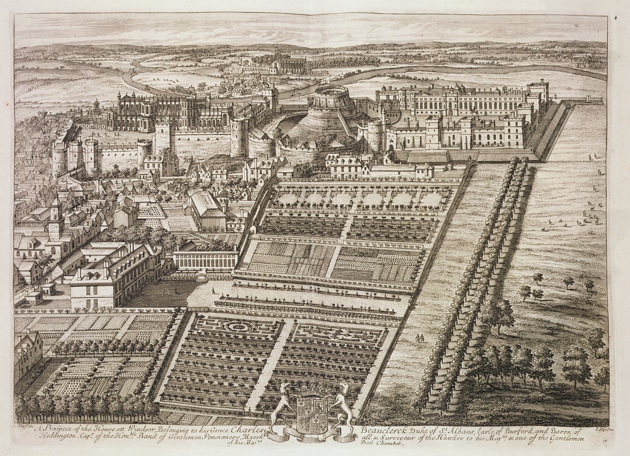 Windsor Castle, graveret af Johannes Kip (ca. 1652-1722) af Leonard Knyff