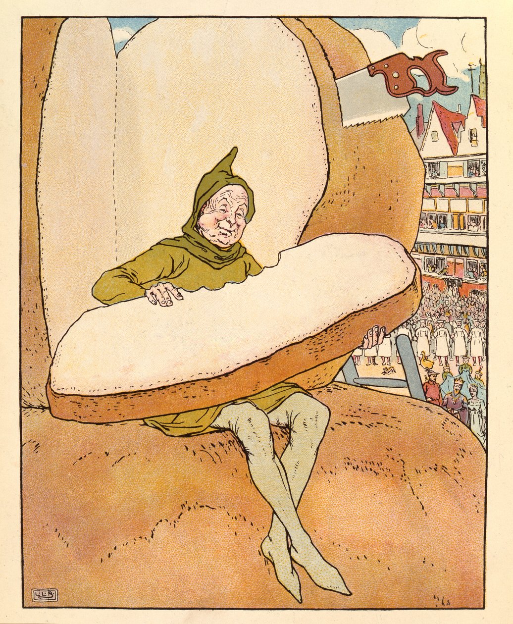 Illustration fra Guldgåsen af Leonard Leslie Brooke