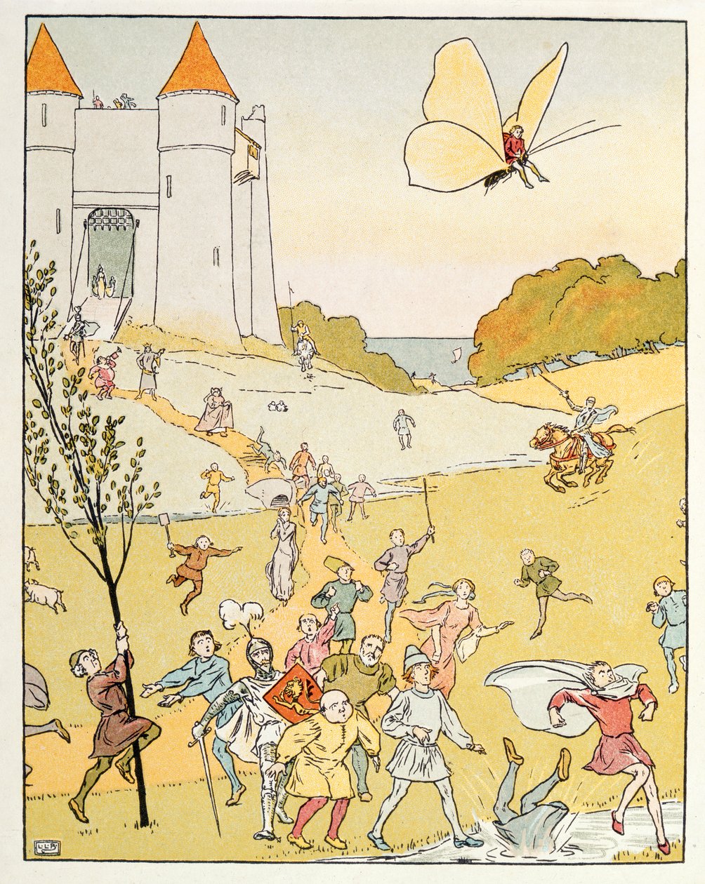 Illustration fra Tom Thumb af Leonard Leslie Brooke