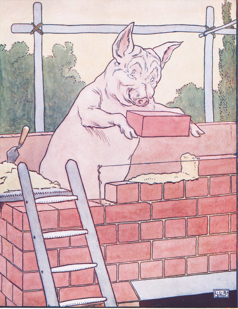 Den tredje lille gris byggede sit hus af mursten af Leonard Leslie Brooke