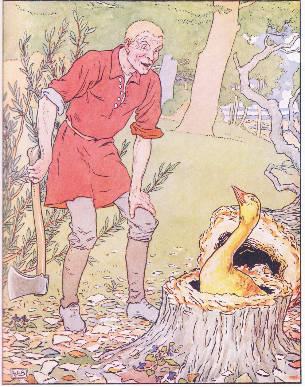 Der blandt dens rødder sad en gås med fjer af rent guld af Leonard Leslie Brooke