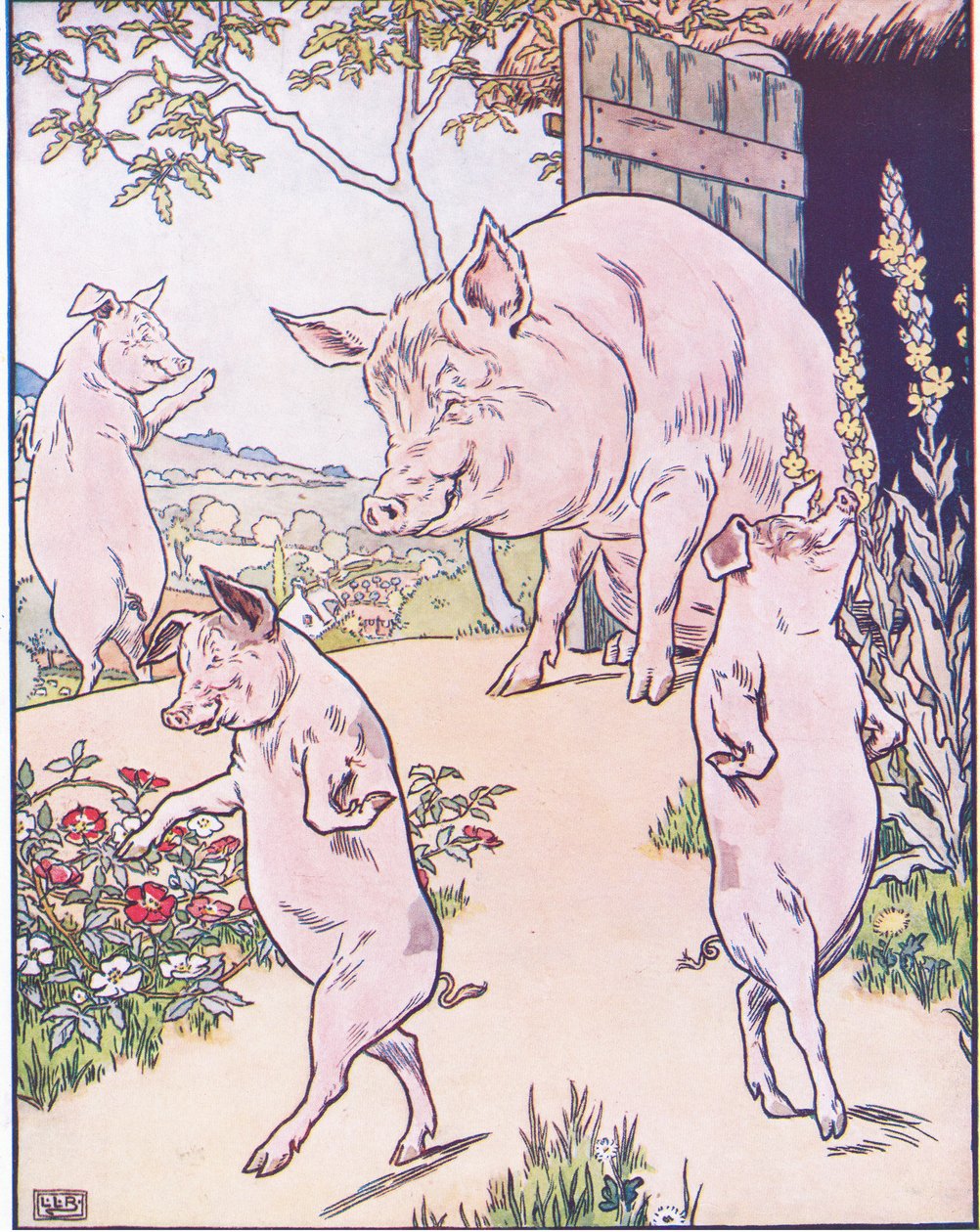 Der var en gammel so med tre små grise af Leonard Leslie Brooke