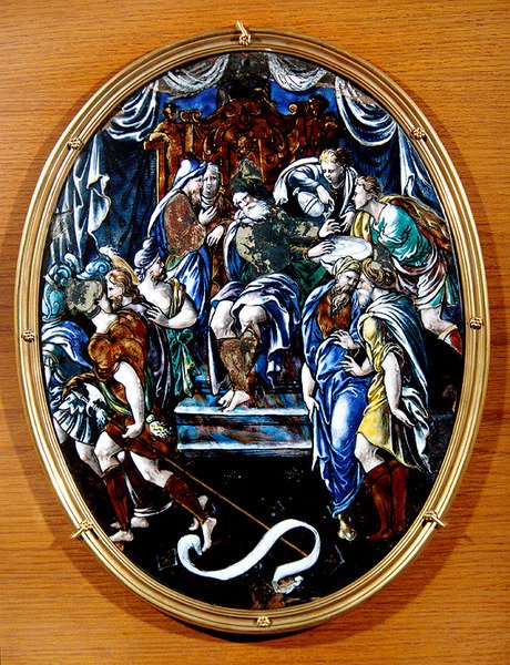 Kristus før Pilatus, 1557 (malet emalje) af Leonard Limosin
