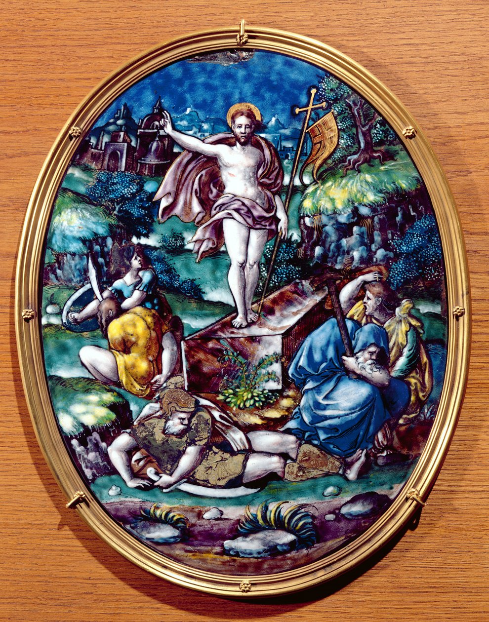 The Resurrection of Christ, 1557 (malet emalje) af Leonard Limosin
