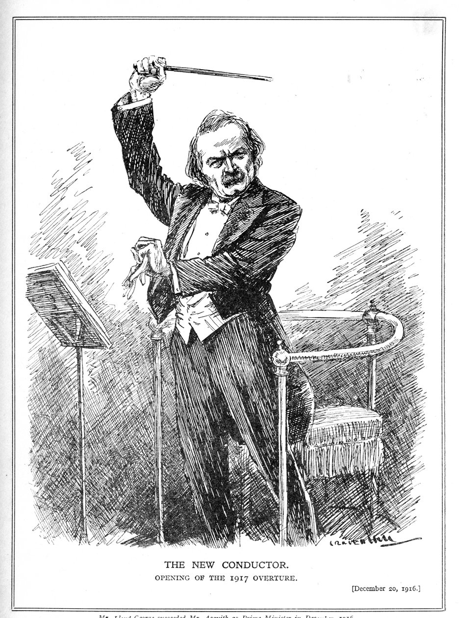 Lloyd George som den nye dirigent for koalitionsregeringen, december 1916 af Leonard Raven Hill