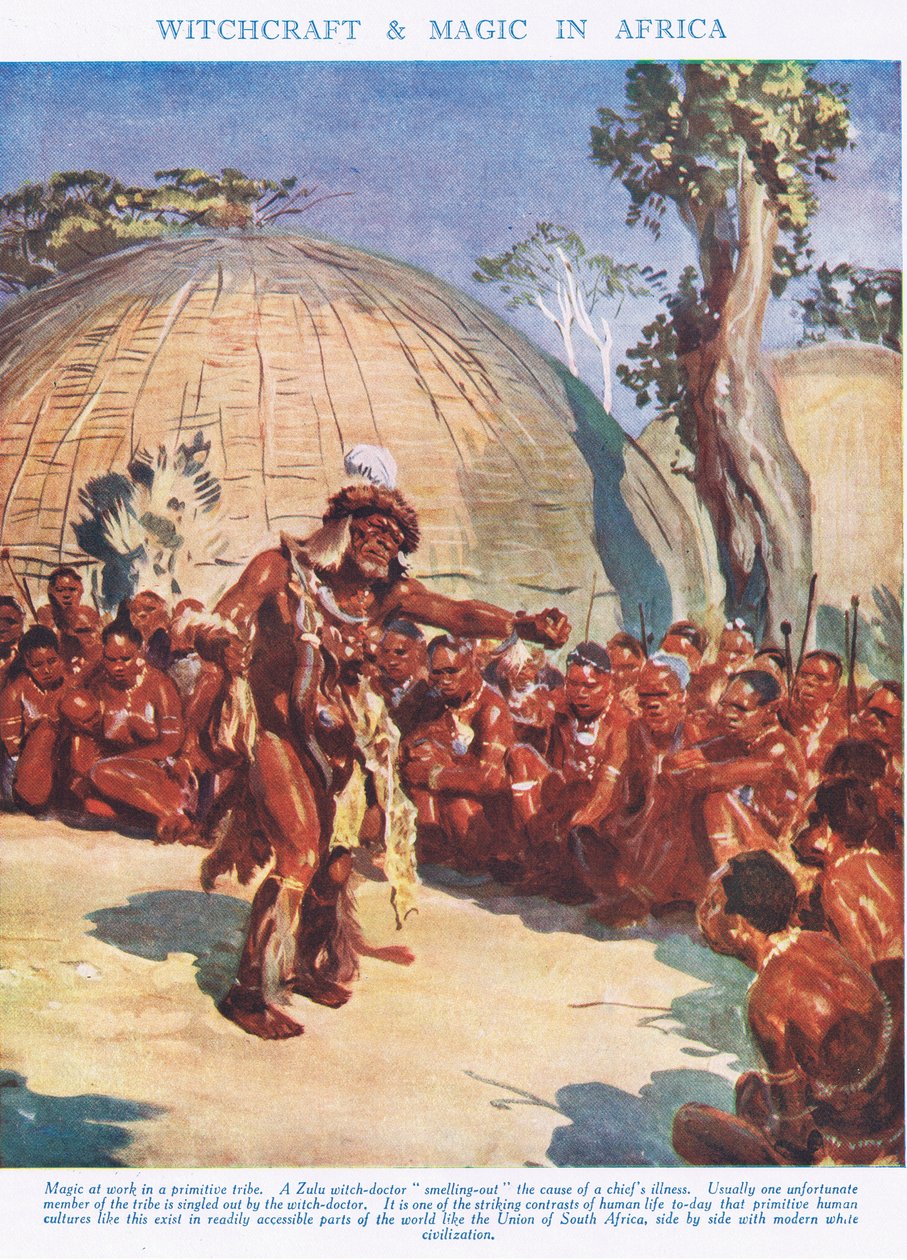 Heksekunst og magi i Afrika, illustration fra "Livets videnskab af Leonard Robert Brightwell